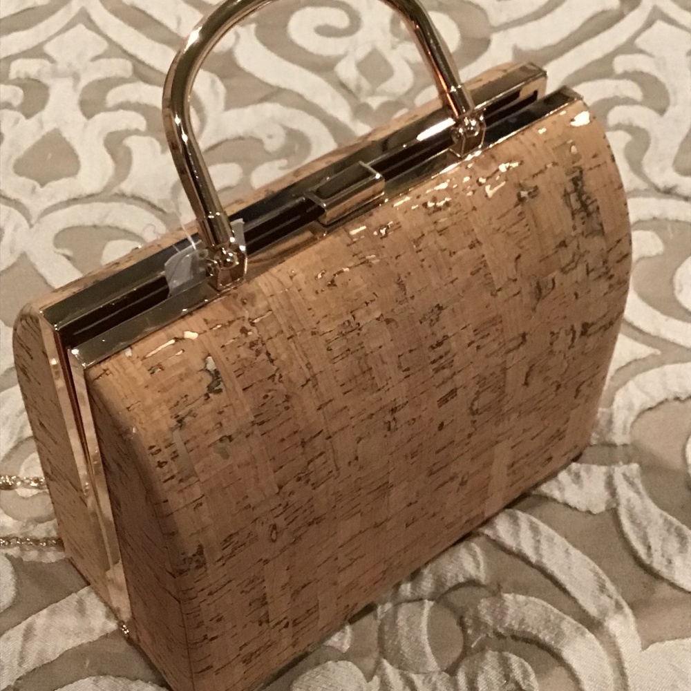 Cork hand bucket bag purse